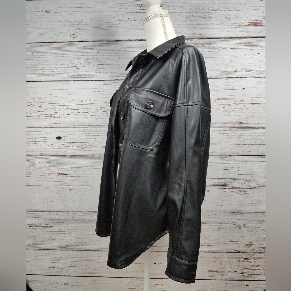 Faux Leather Shacket - Picture 3 of 11
